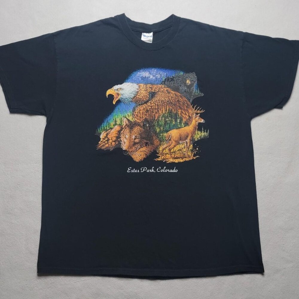 Estes Park‎ Colorado Nature T-Shirt Men's Size XL Black Short Sleeve